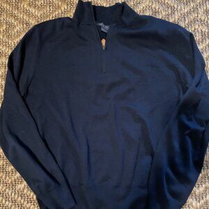 Brooks Brothers Sz L Navy Blue half Zip